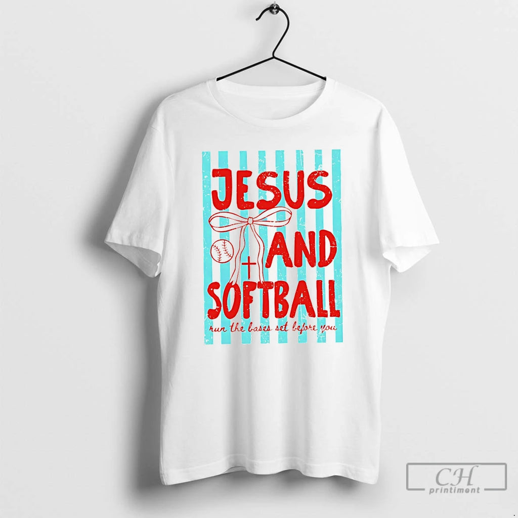Premium Jesus And Softball Run The Bases Set Before You