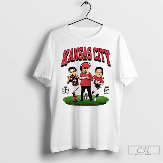 Premium Kansas City Big Head Patrick Mahomes Travis Kelce And Andy Reid T Shirts Sweater