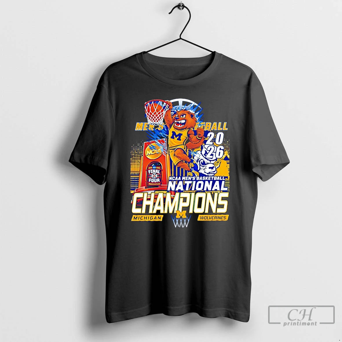 Premium Michigan Wolverines 2026 National Champions Basketball Championship Team Graphic