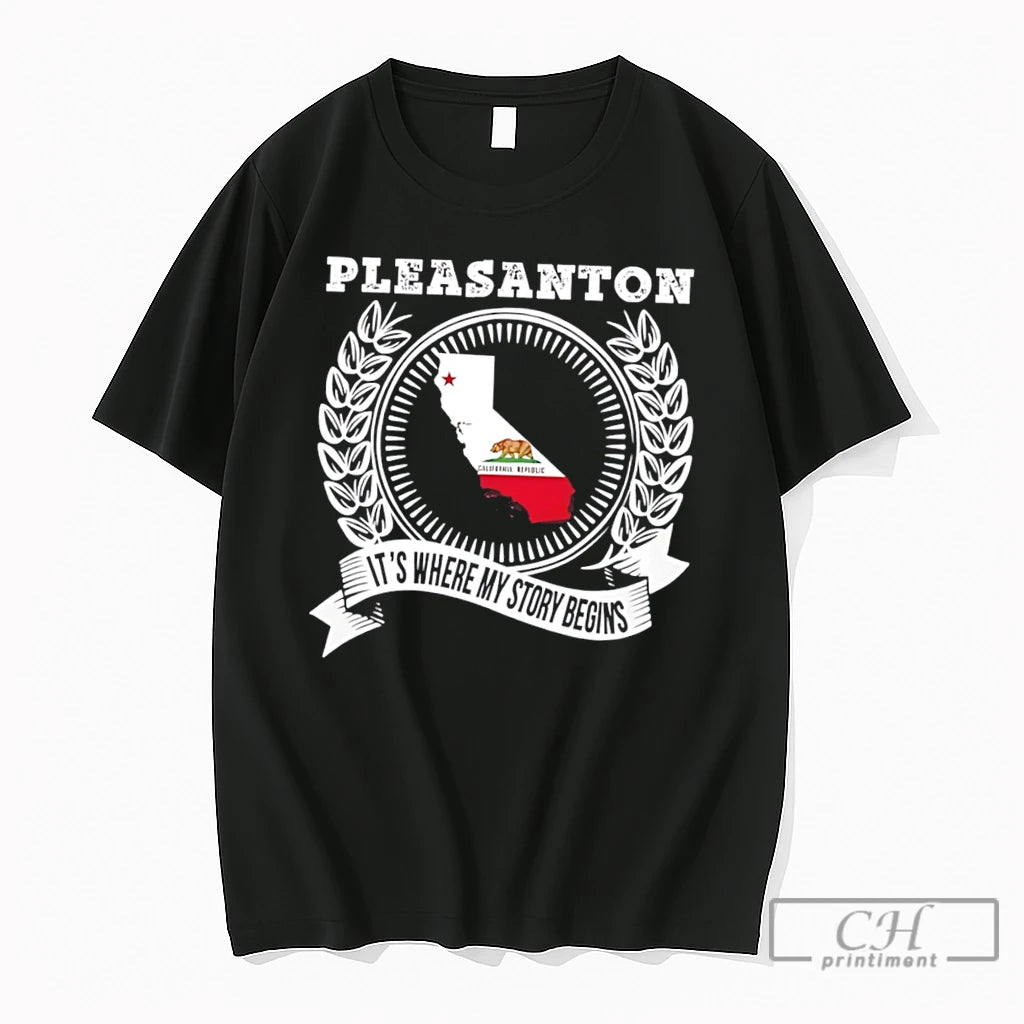 Premium Pleasanton Its Where My Story Begins State Tee
