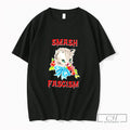 Premium Smash Fascism Cute Cat Illustration Vintage Tee