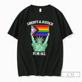 Premium Statue Of Liberty Holding Progress Pride Flag Tee