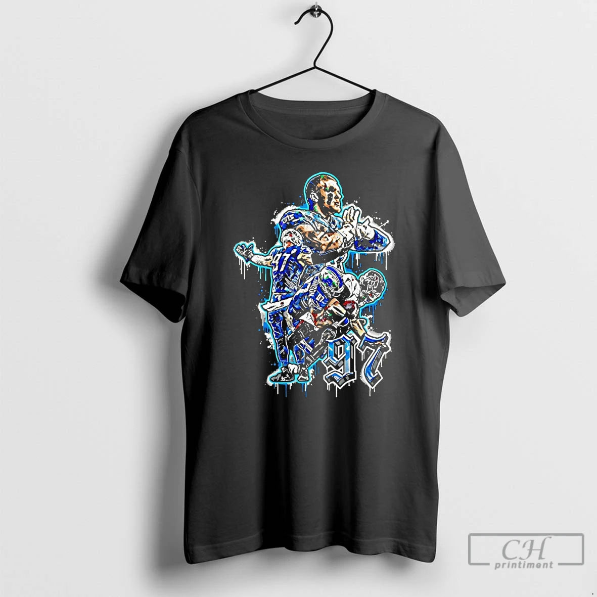 Premium The Werewolf Aidan Hutchinson 97 Detroit Lions Vs Atlanta Falcons Football T Shirts Sweater