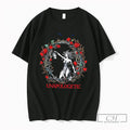 Premium Unapologetic Medusa Illustration Encircled By Red Roses Retro Tee