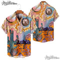 Psychedelic Desert Retro Cactus Boho Art Hawaiian Shirt