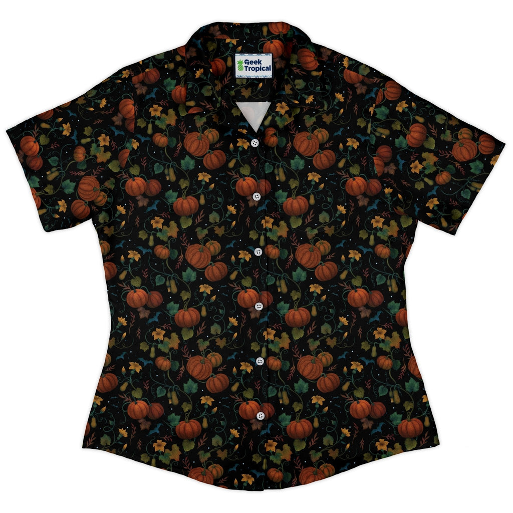 Pumpkin Bats Curvy Button Up Shirt