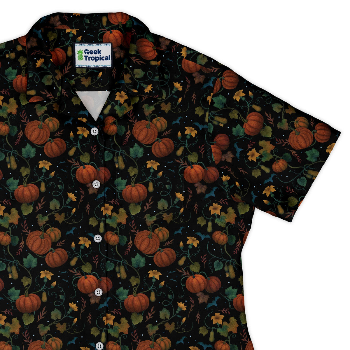Pumpkin Bats Curvy Button Up Shirt