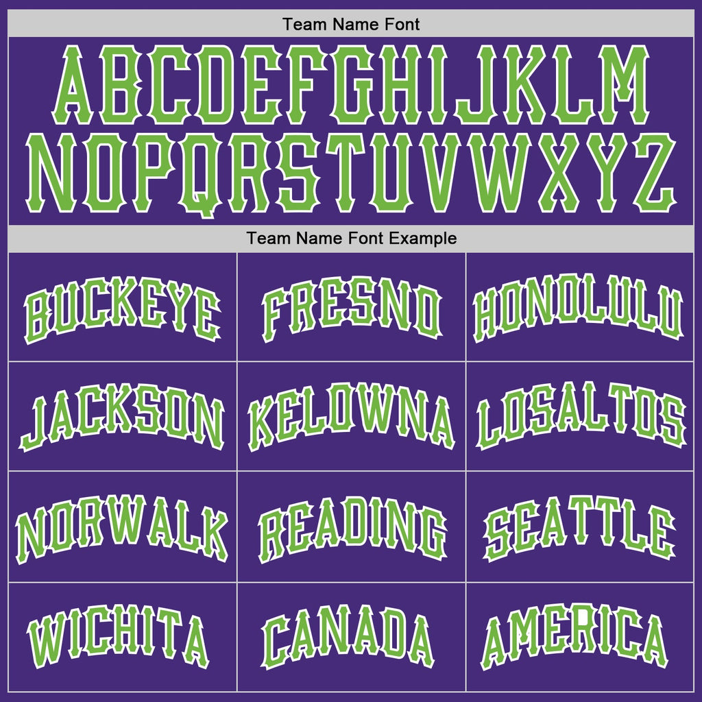 Custom Purple Neon Green-White Authentic Baseball Jersey