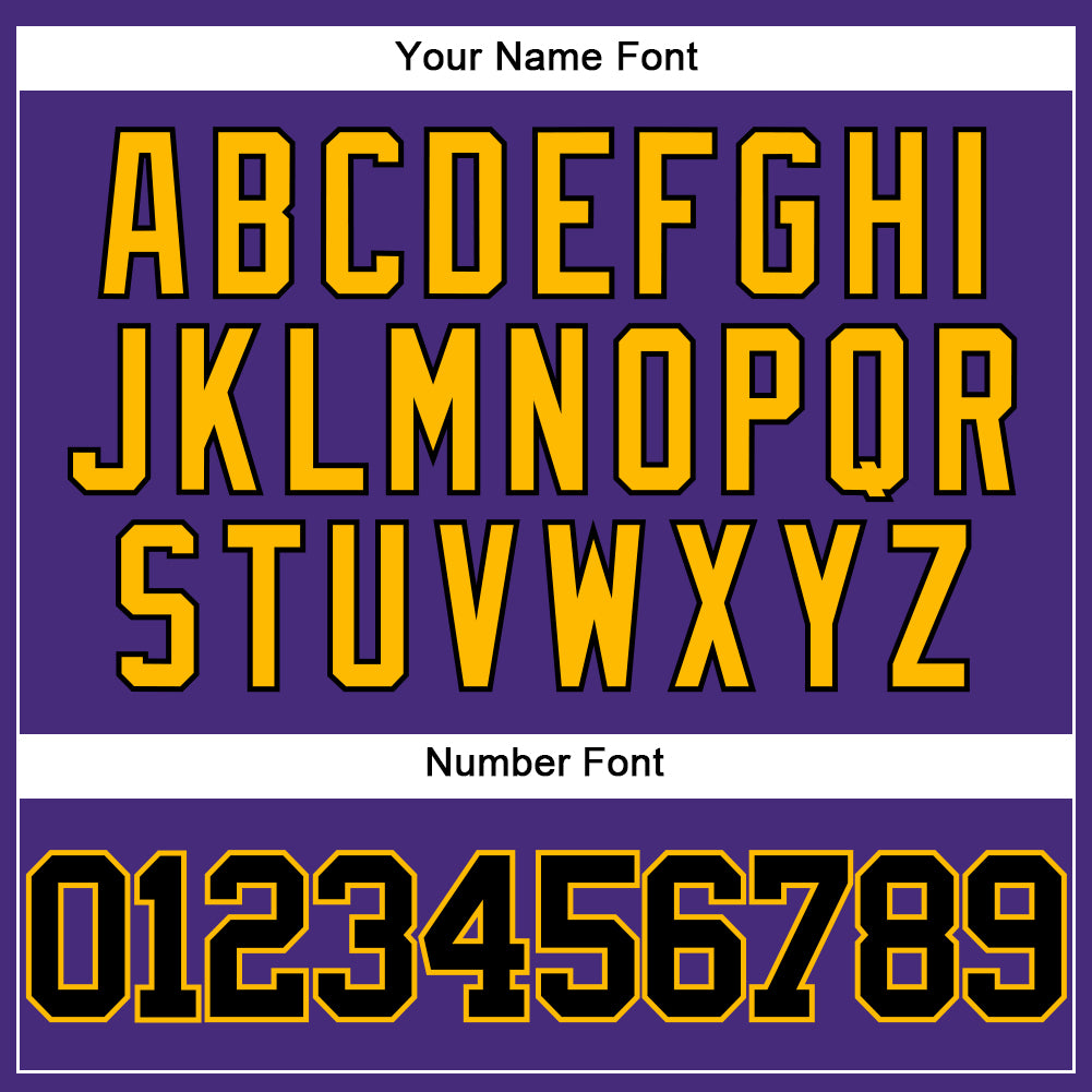 Custom Purple Black-Gold Authentic Baseball Jersey