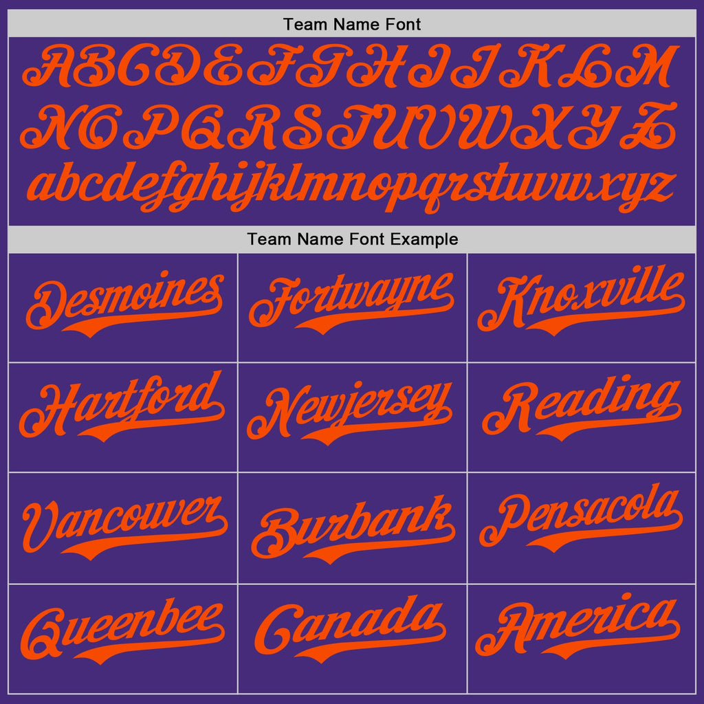 Custom Purple Orange Authentic Baseball Jersey