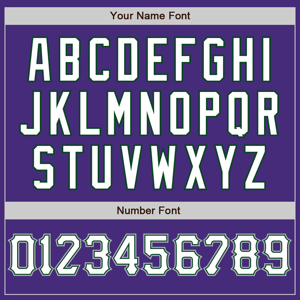 Custom Purple White Green-Gray Authentic Baseball Jersey