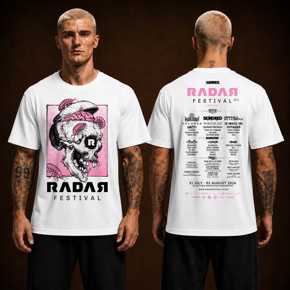 RDR26 Rotting Skull Tee Radar Festival 6 Manchester England 2026 Two Sided Unisex White T Shirt