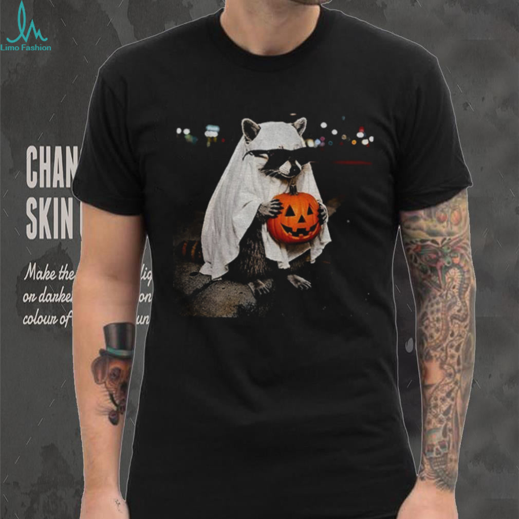 Raccoon Ghost Halloween Funny Trick Or Treat Spooky Season shirt