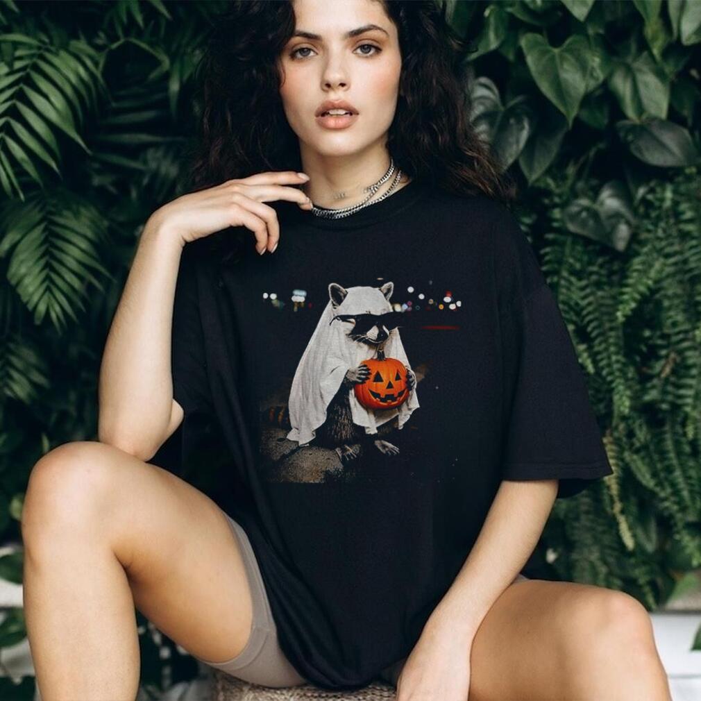 Raccoon Ghost Halloween Funny Trick Or Treat Spooky Season shirt