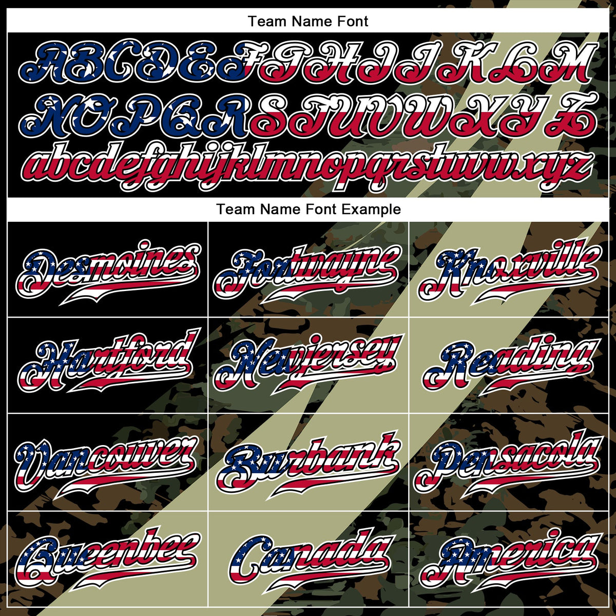 Custom Camo USA Flag Red Blue Black-White Patriotic Stars & Stripes Raglan Sleeves Authentic Baseball Jersey