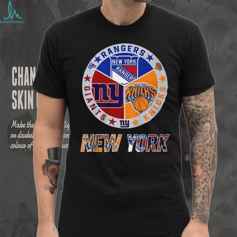 Rangers Giants Knicks New York sports logos shirt