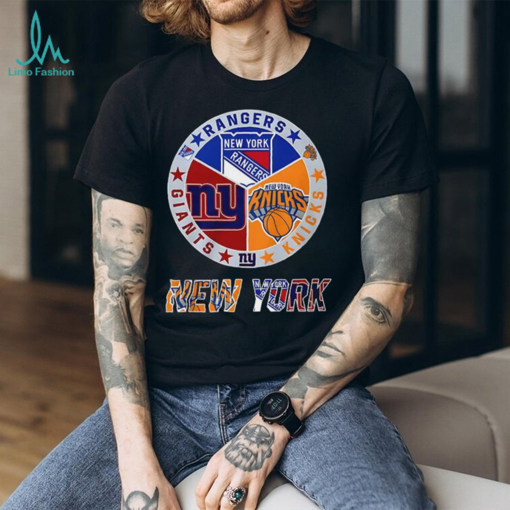 Rangers Giants Knicks New York sports logos shirt