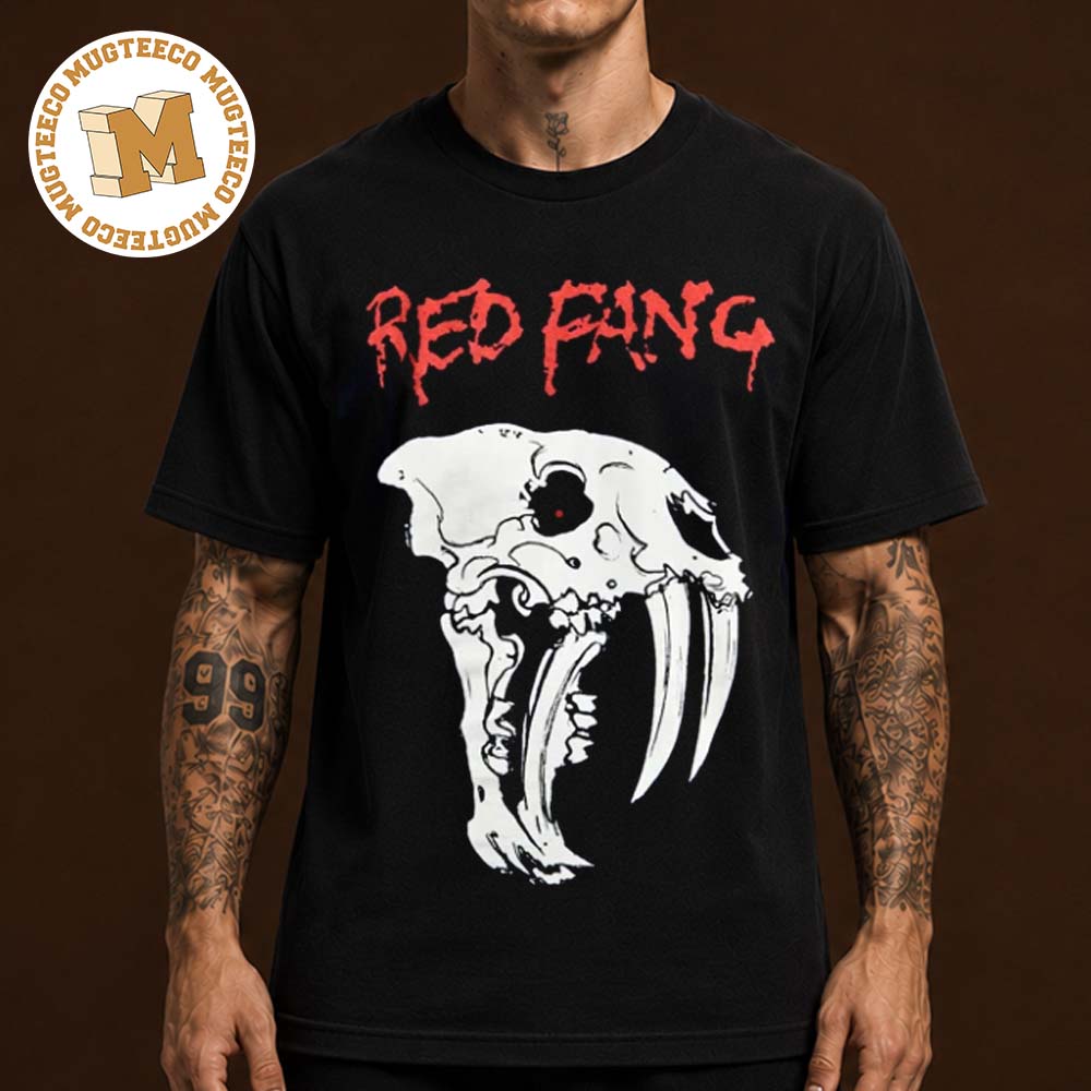 Red Fang Logo Vintage Vampire Fangs Ringer Unisex T Shirt