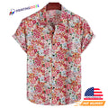 Red Wild Floral Printed, Floral Hawaiian Shirt