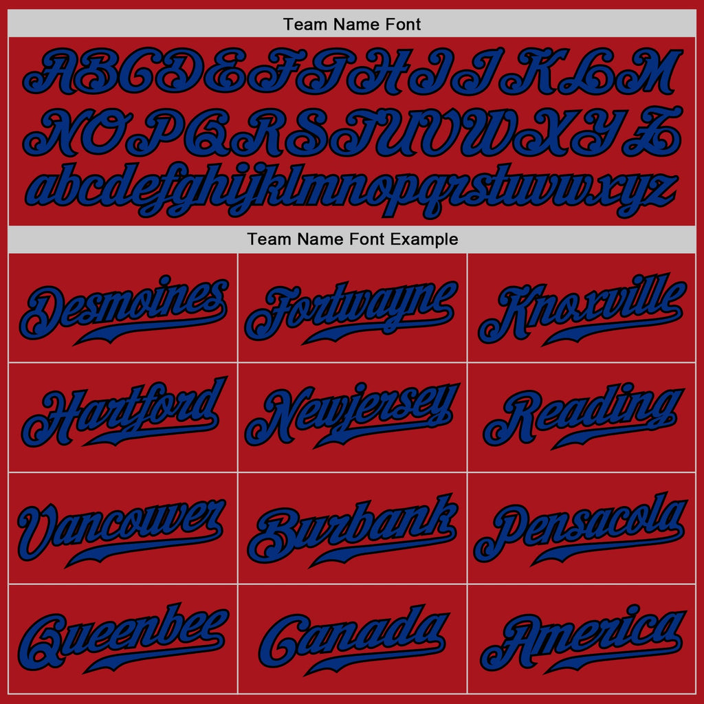 Custom Red Black Pinstripe Royal-Black Authentic Baseball Jersey