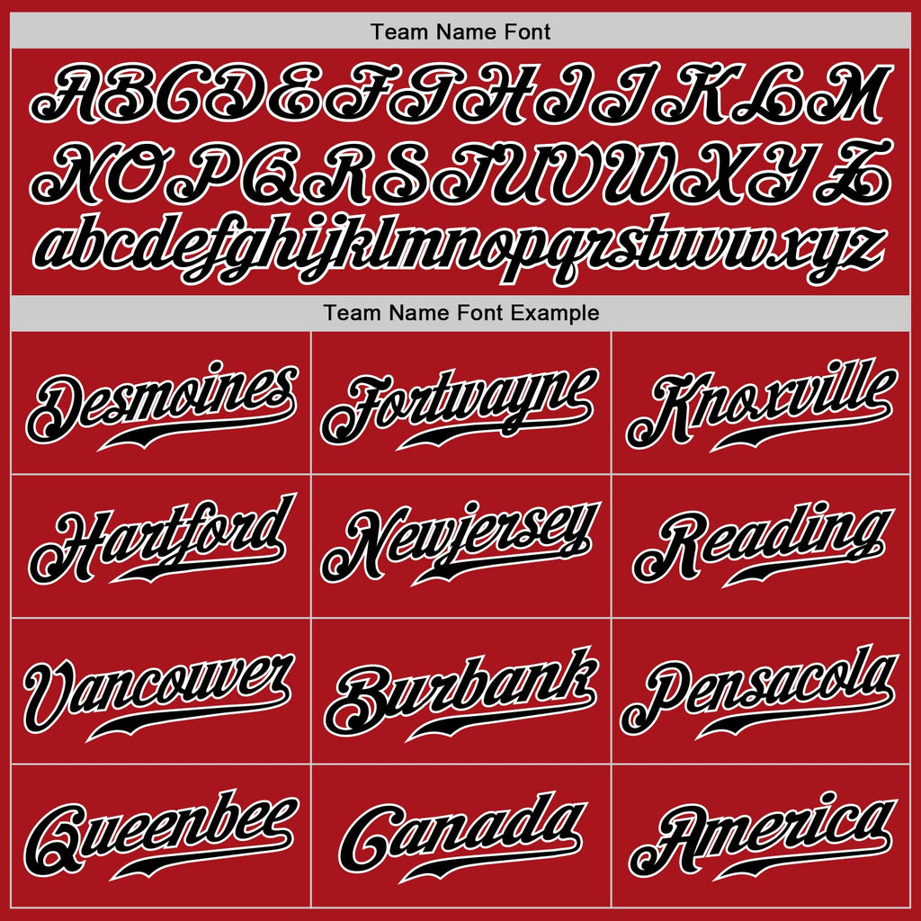 Custom Red Black-White Authentic Baseball Jersey