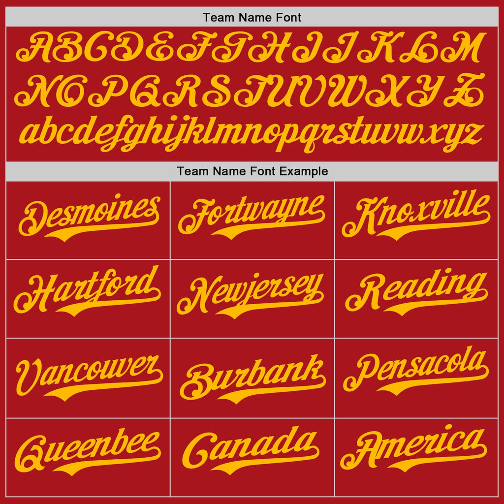 Custom Red Gold Authentic Baseball Jersey