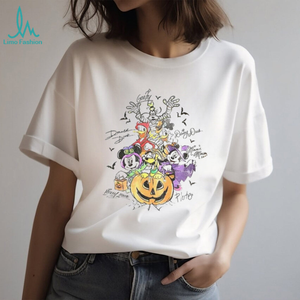 Retro Mickey and Friends with Signs Halloween shirt