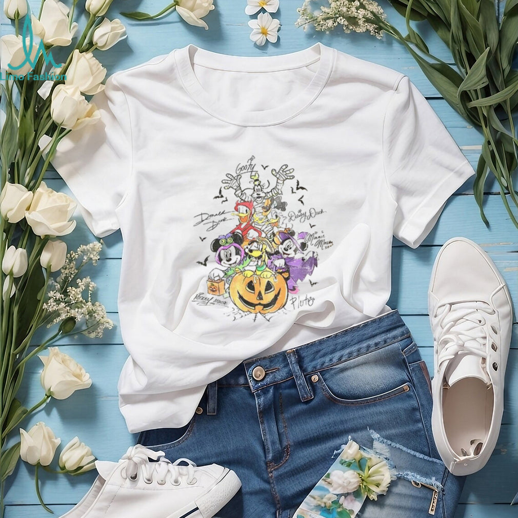 Retro Mickey and Friends with Signs Halloween shirt