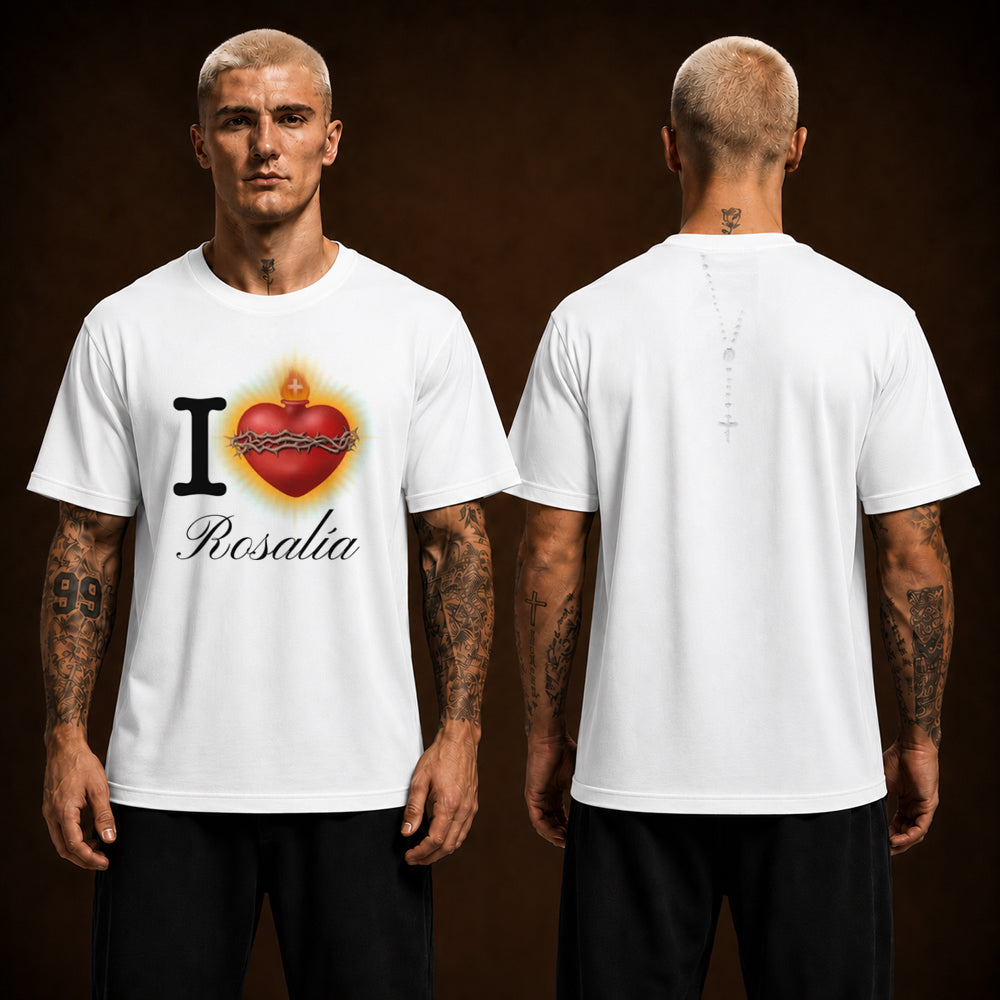 Rosalia Lux Tour 2026 I Love Rosalia Two Sided Unisex White T Shirt