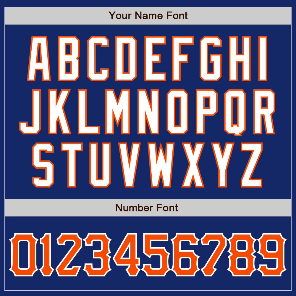 Custom Royal Orange-White Authentic Baseball Jersey