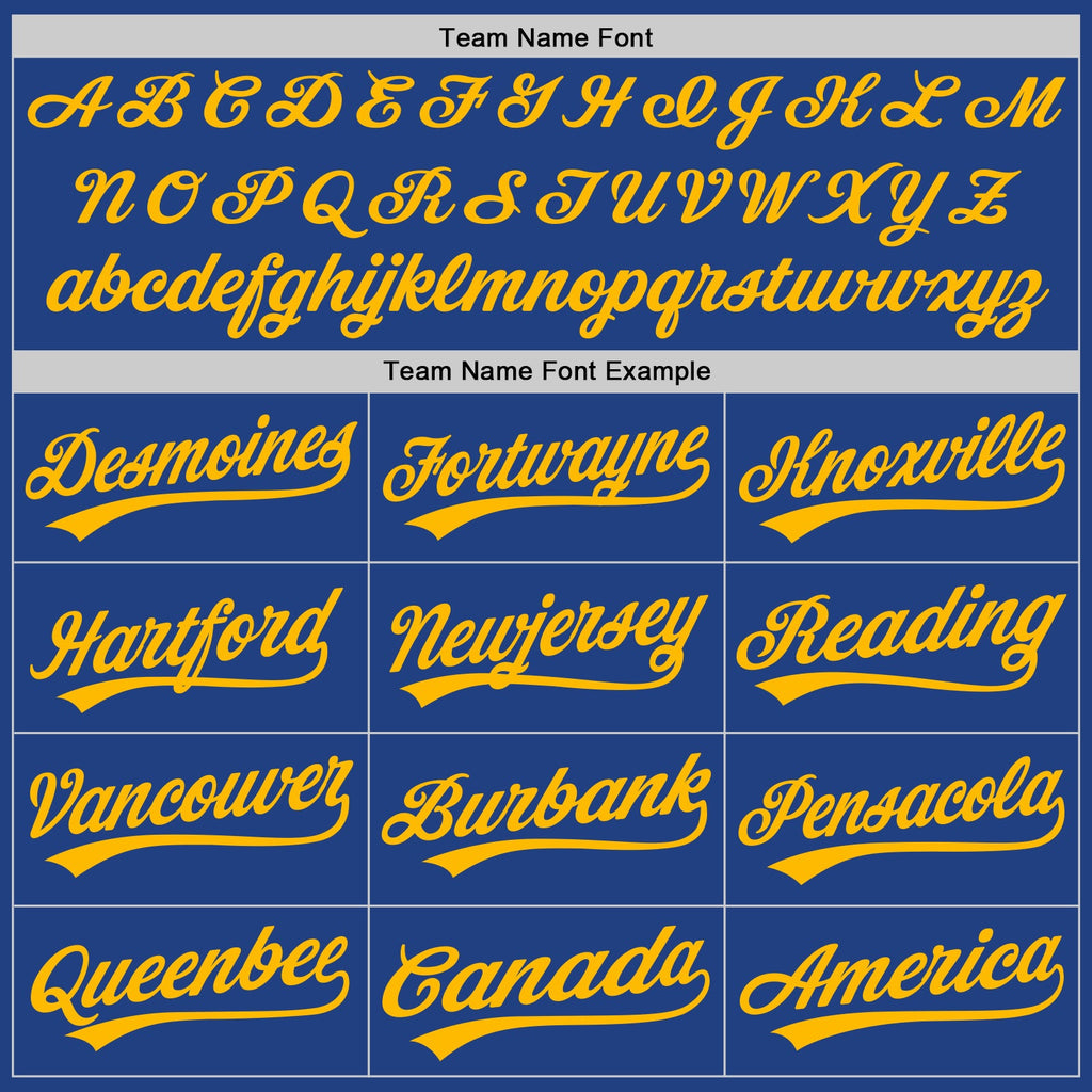 Custom Royal Gold-White Authentic Throwback Baseball Jersey