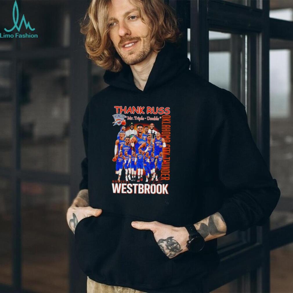 Russell Westbrook Oklahoma City Thunder thank Russ team collage shirt
