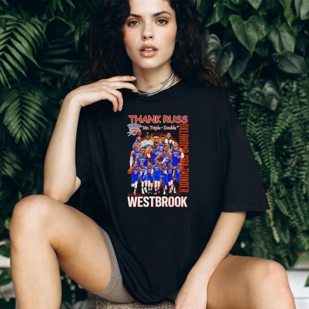 Russell Westbrook Oklahoma City Thunder thank Russ team collage shirt