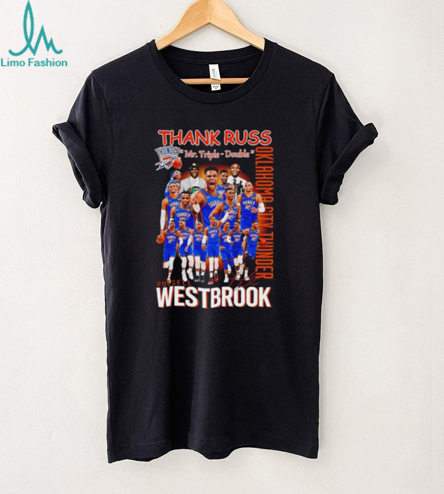 Russell Westbrook Oklahoma City Thunder thank Russ team collage shirt