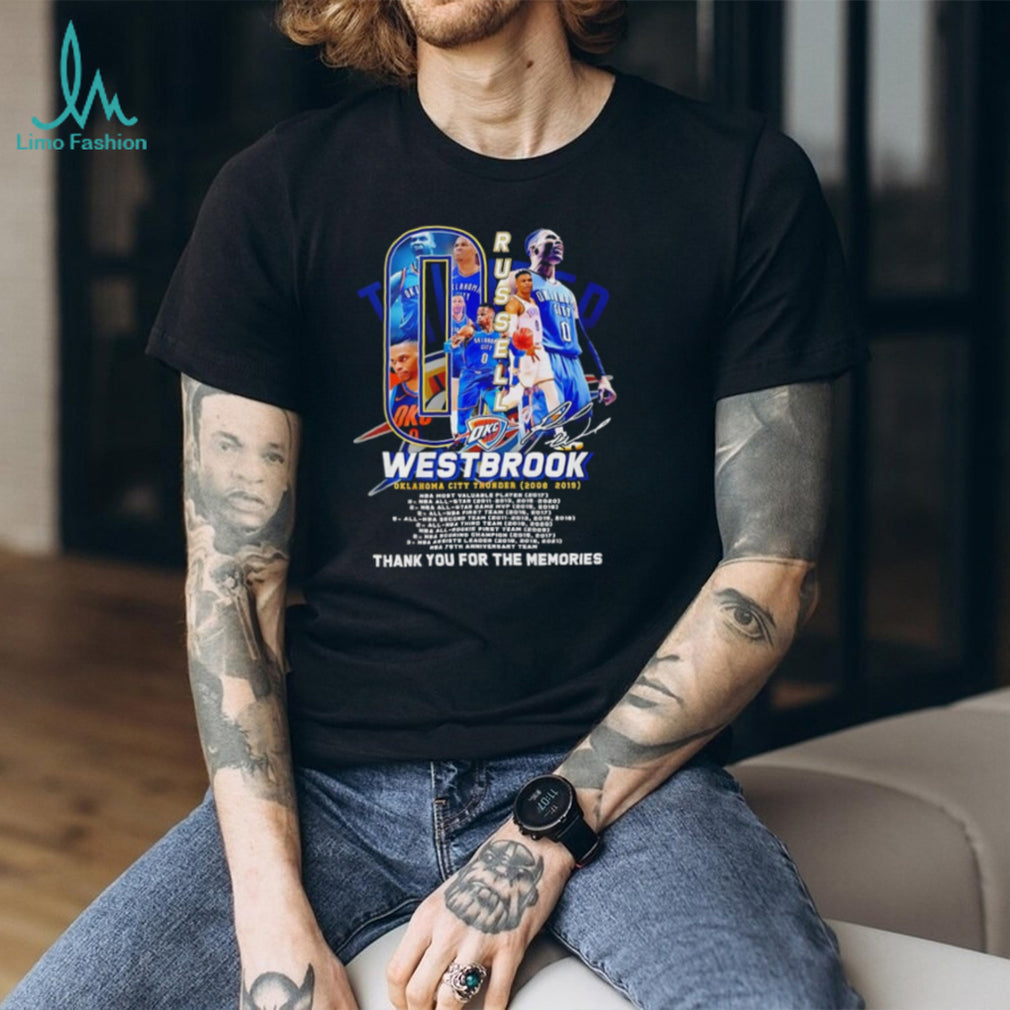 Russell Westbrook Oklahoma City Thunder thank you for the memories tribute shirt