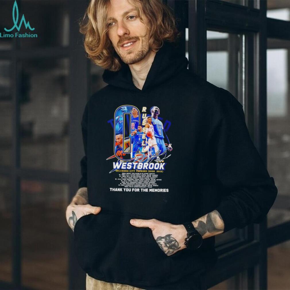Russell Westbrook Oklahoma City Thunder thank you for the memories tribute shirt