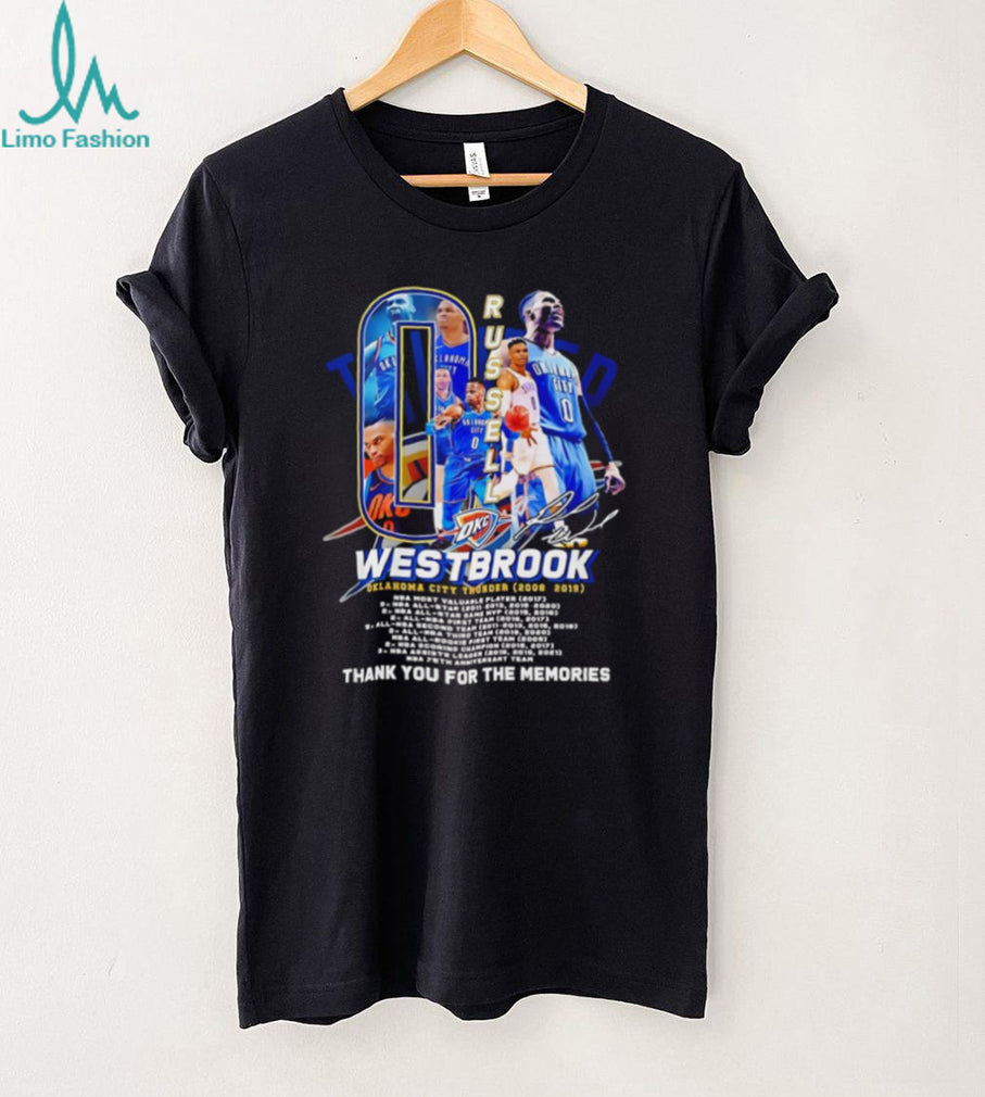 Russell Westbrook Oklahoma City Thunder thank you for the memories tribute shirt