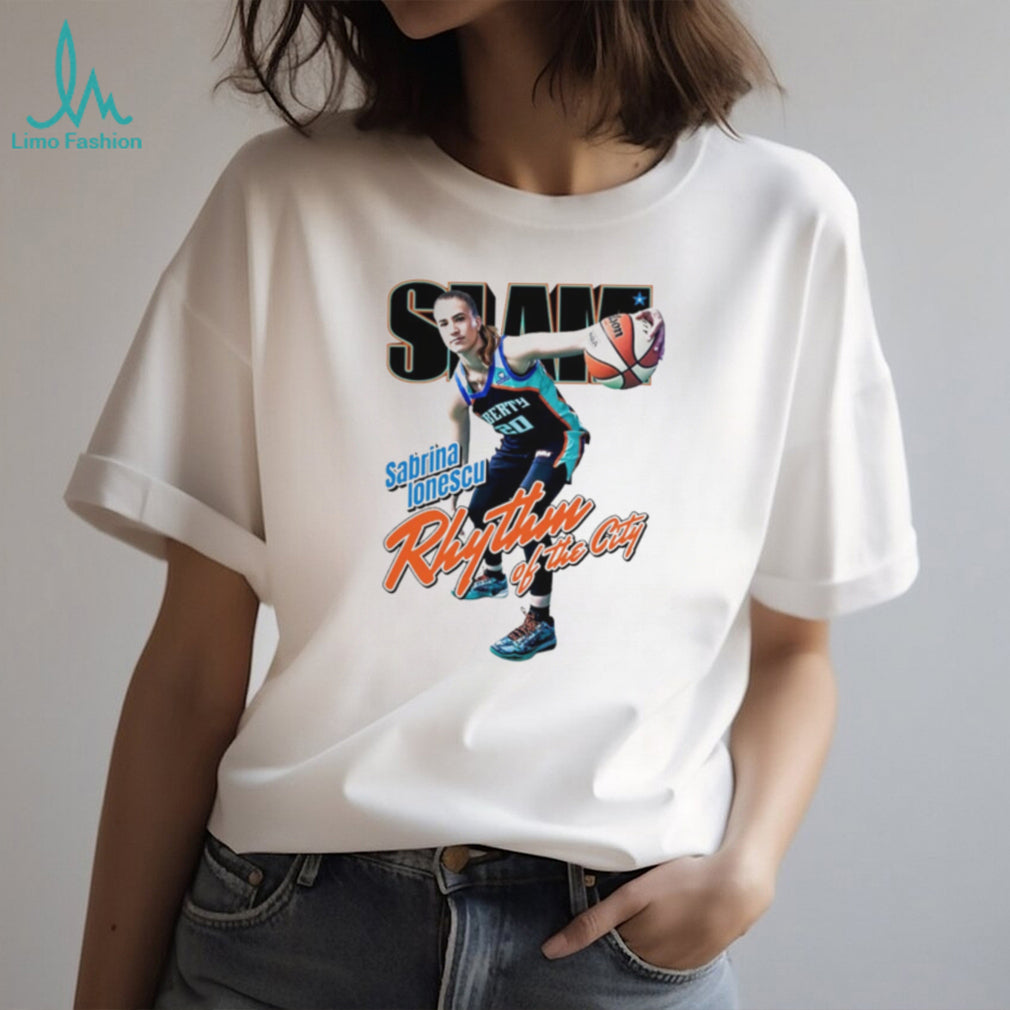 Sabrina Ionescu New York Liberty Rhythm of the City Slam graphic shirt