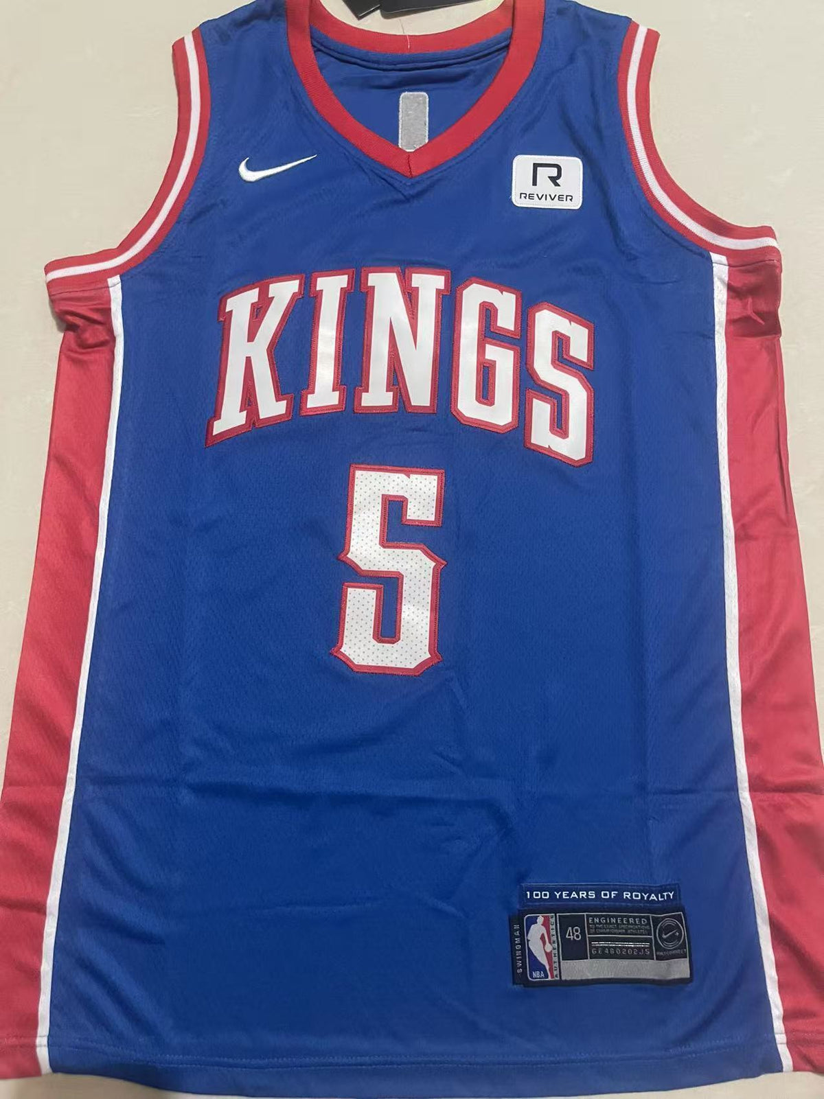 Sacramento Kings #5 De'Aaron Fox Kings 5 Colorful Blue Style 2