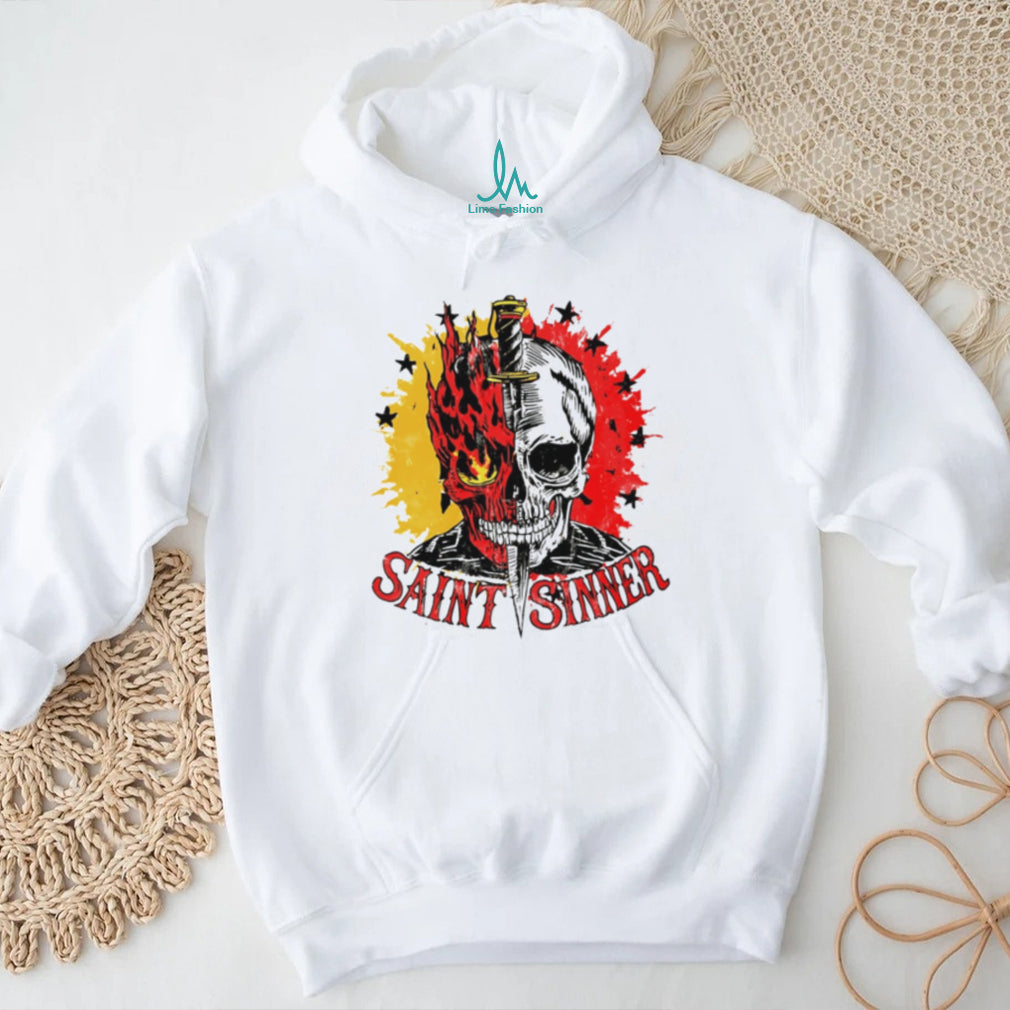 Saint Sinner Skull with Dagger Gothic Dark Art shirt