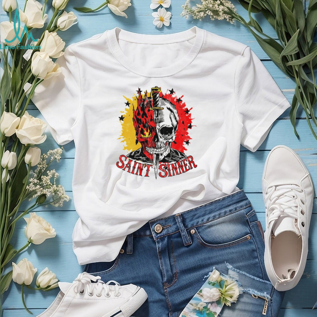 Saint Sinner Skull with Dagger Gothic Dark Art shirt