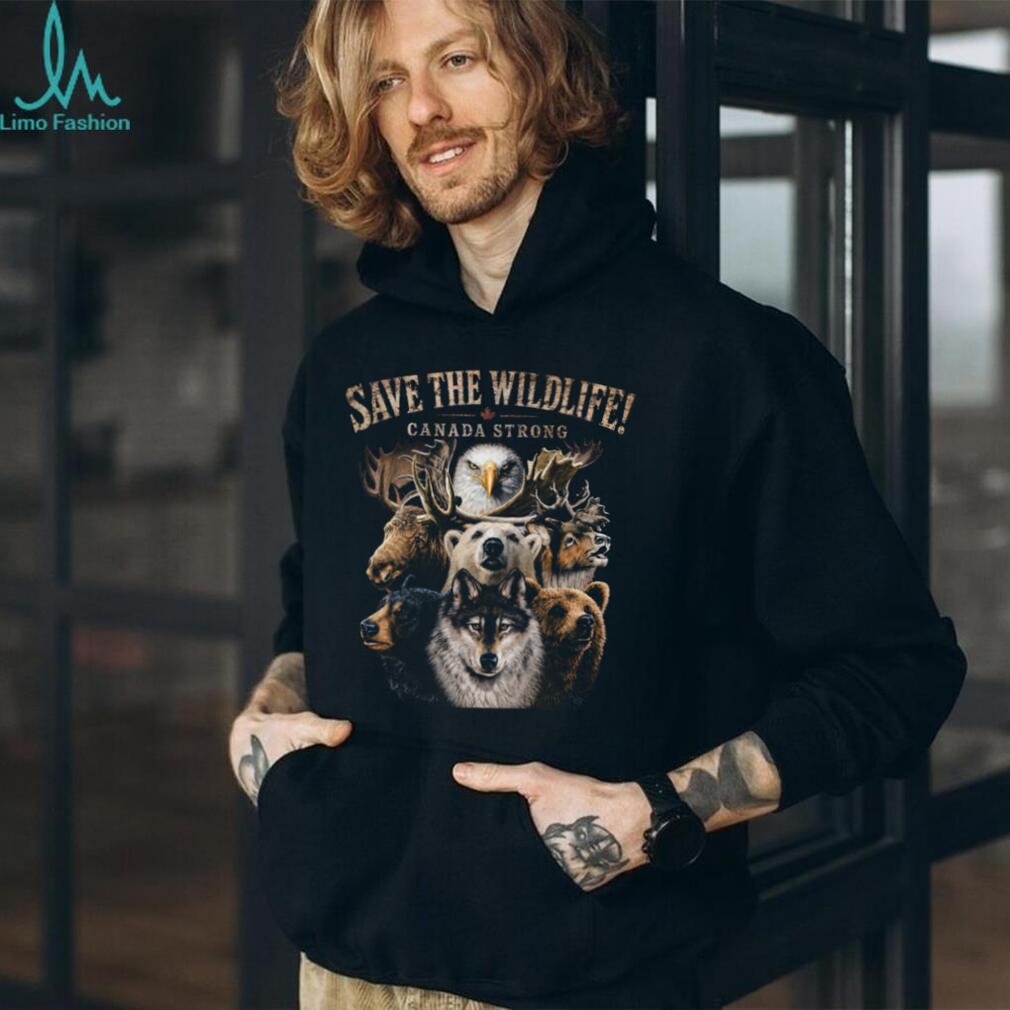 Save The Wildlife Canada Strong Eagle Moose Wolf Bear Shirt