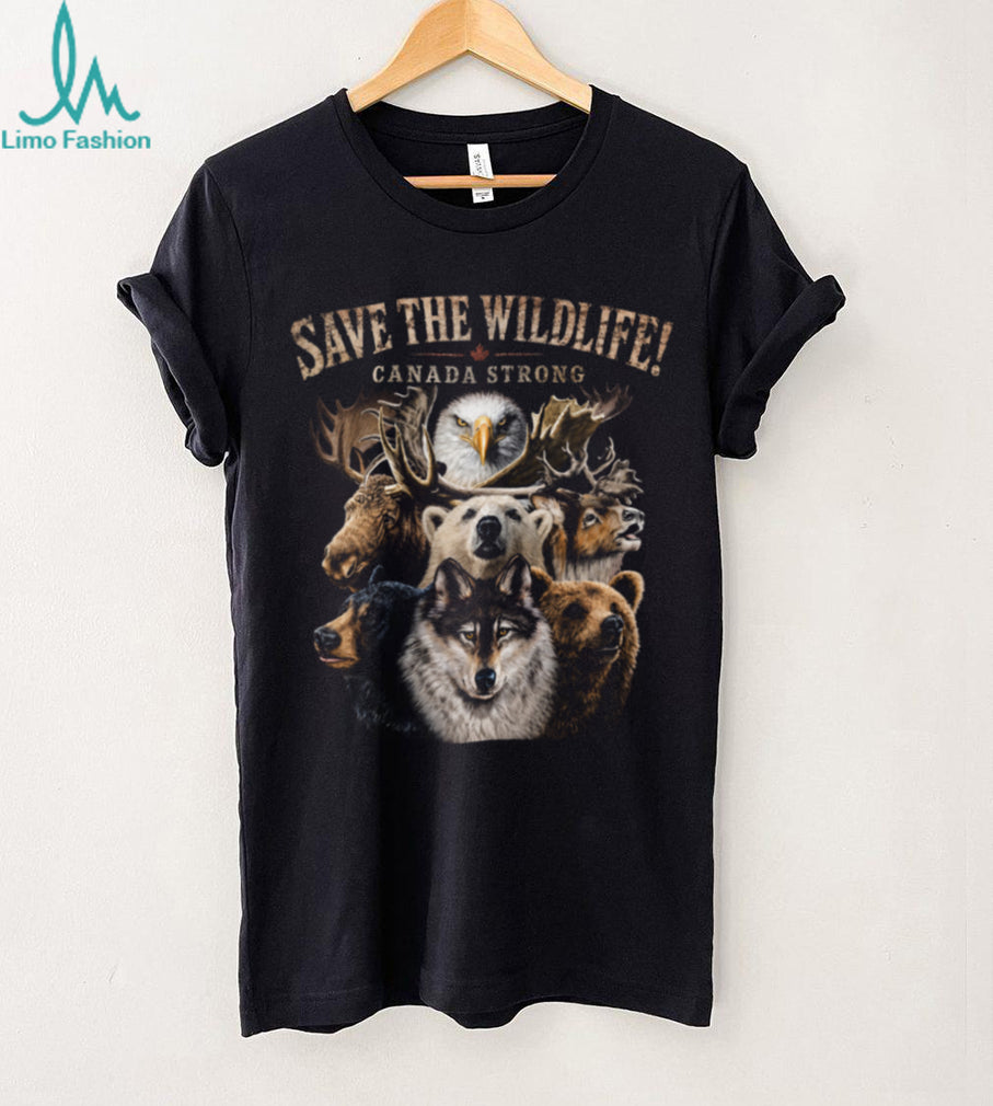 Save The Wildlife Canada Strong Eagle Moose Wolf Bear Shirt
