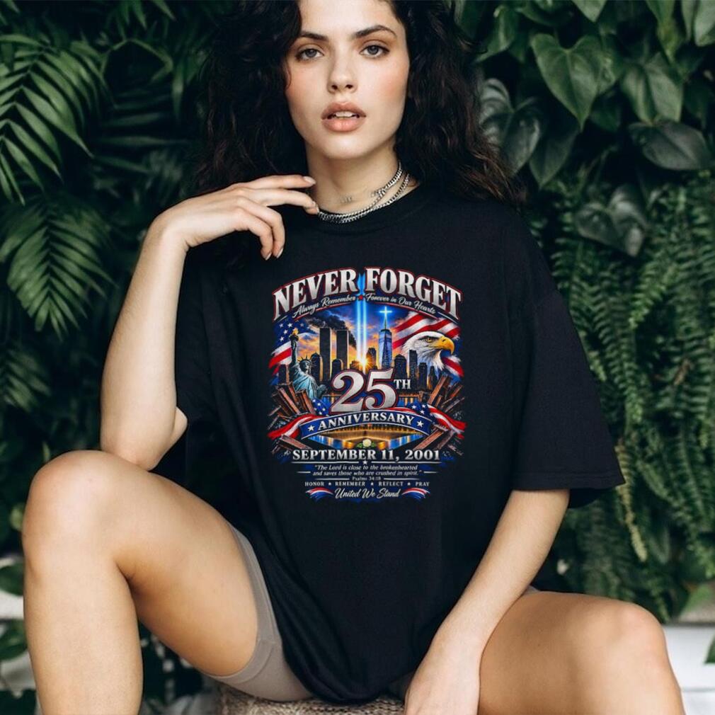 September 11 25th Anniversary Never Forget US Flag Shirt
