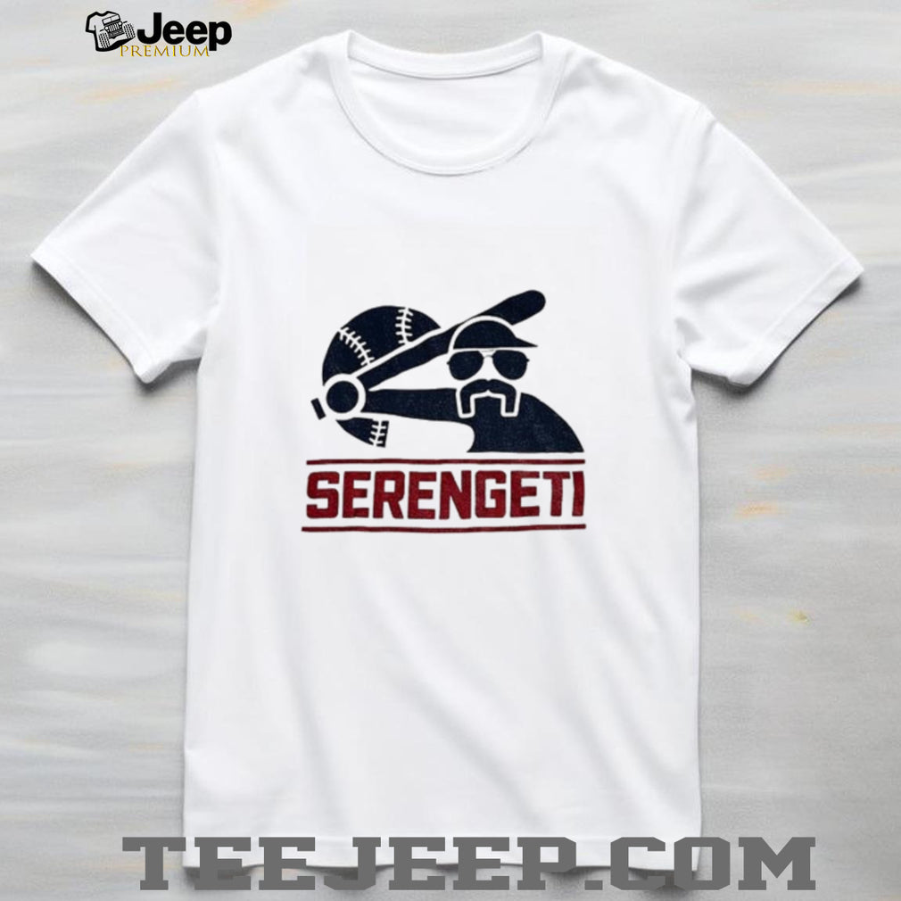 Serengeti mustache sunglasses White Sox logo style shirt