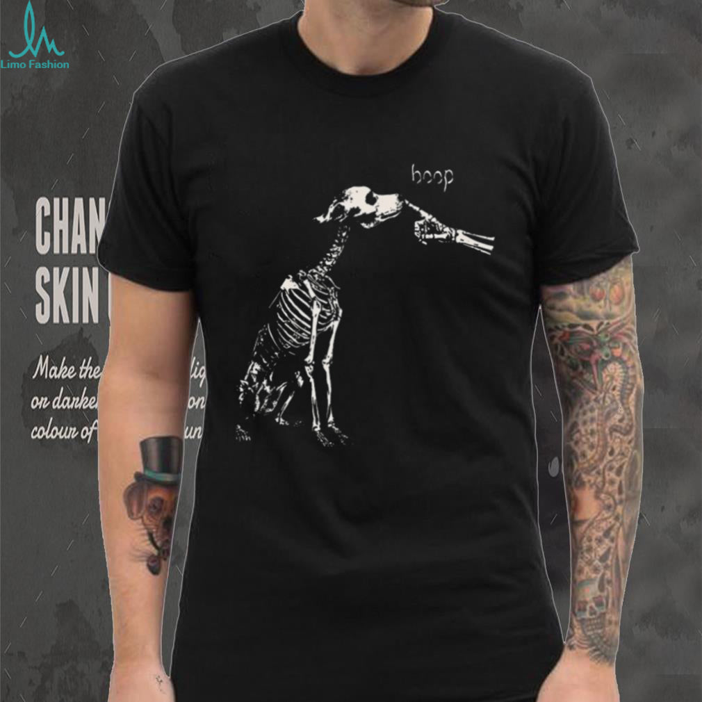 Skeleton Dog Hoop Finger Touch Spooky Shirt