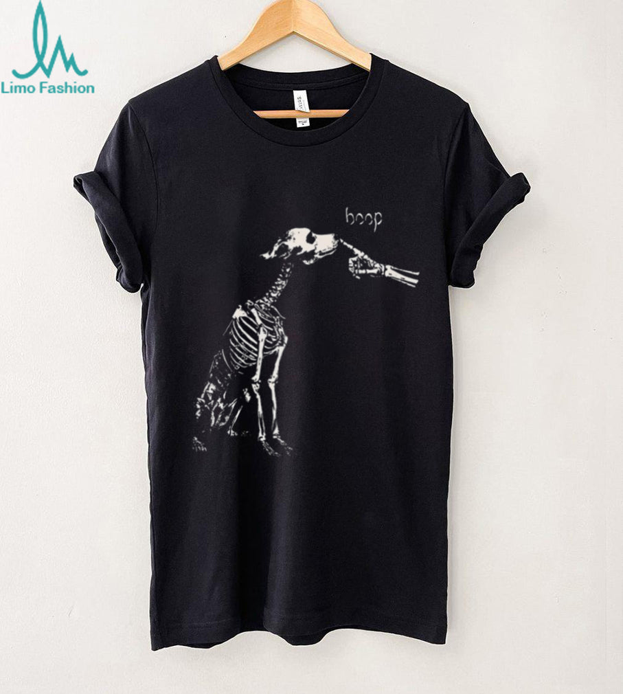 Skeleton Dog Nose Boop Funny Halloween Costume Shirt