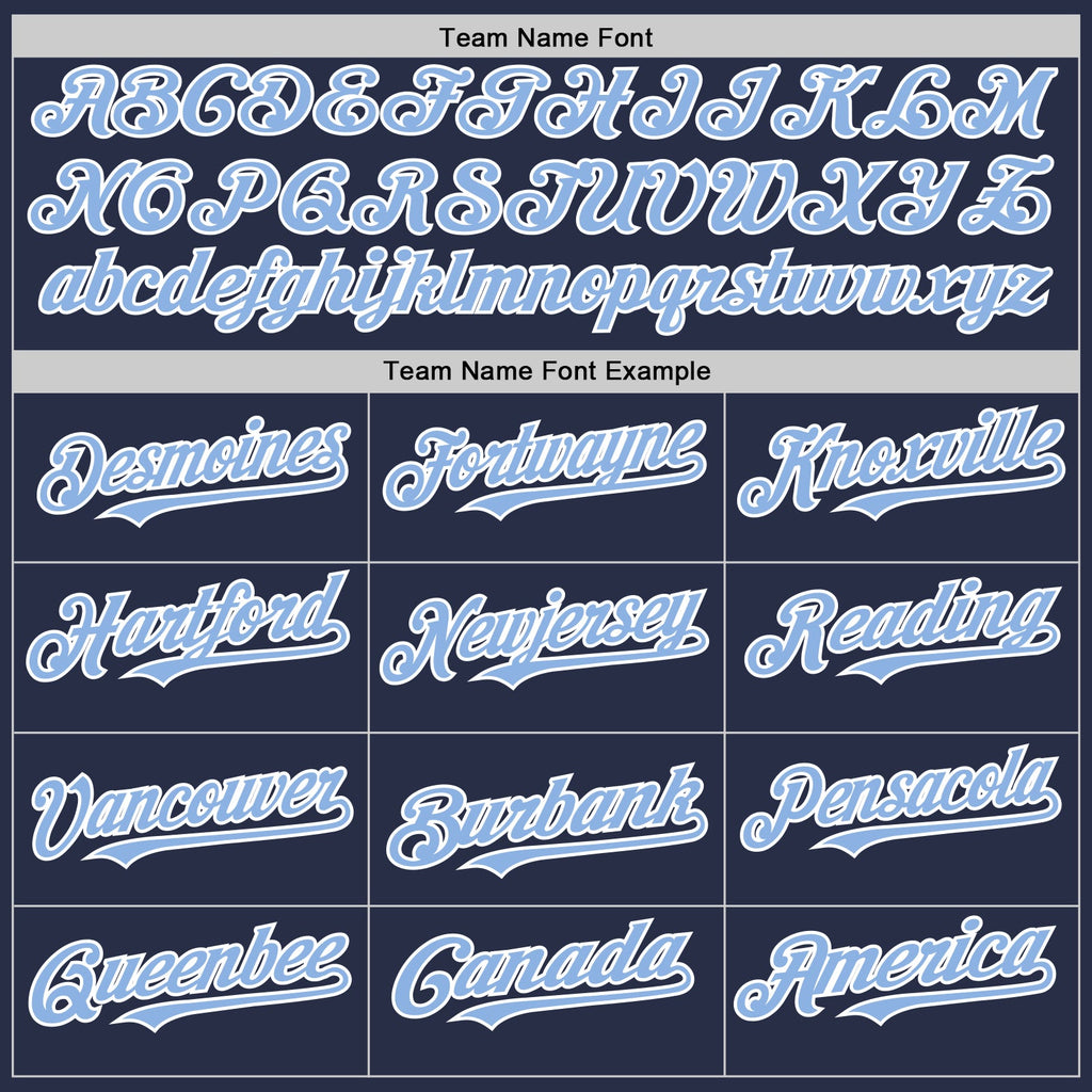 Custom Navy Light Blue-White Authentic Sleeveless Baseball Jersey