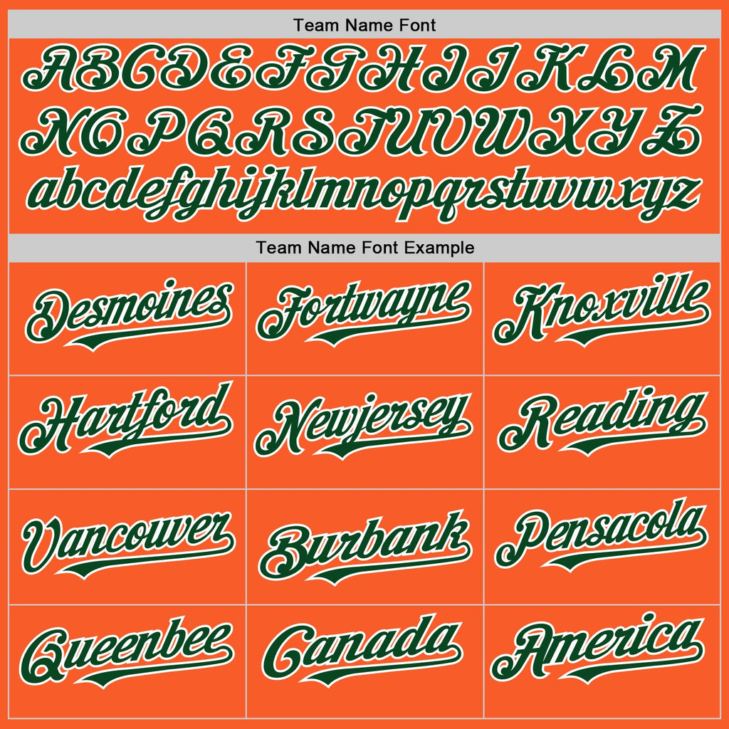 Custom Orange Green-White Authentic Sleeveless Baseball Jersey