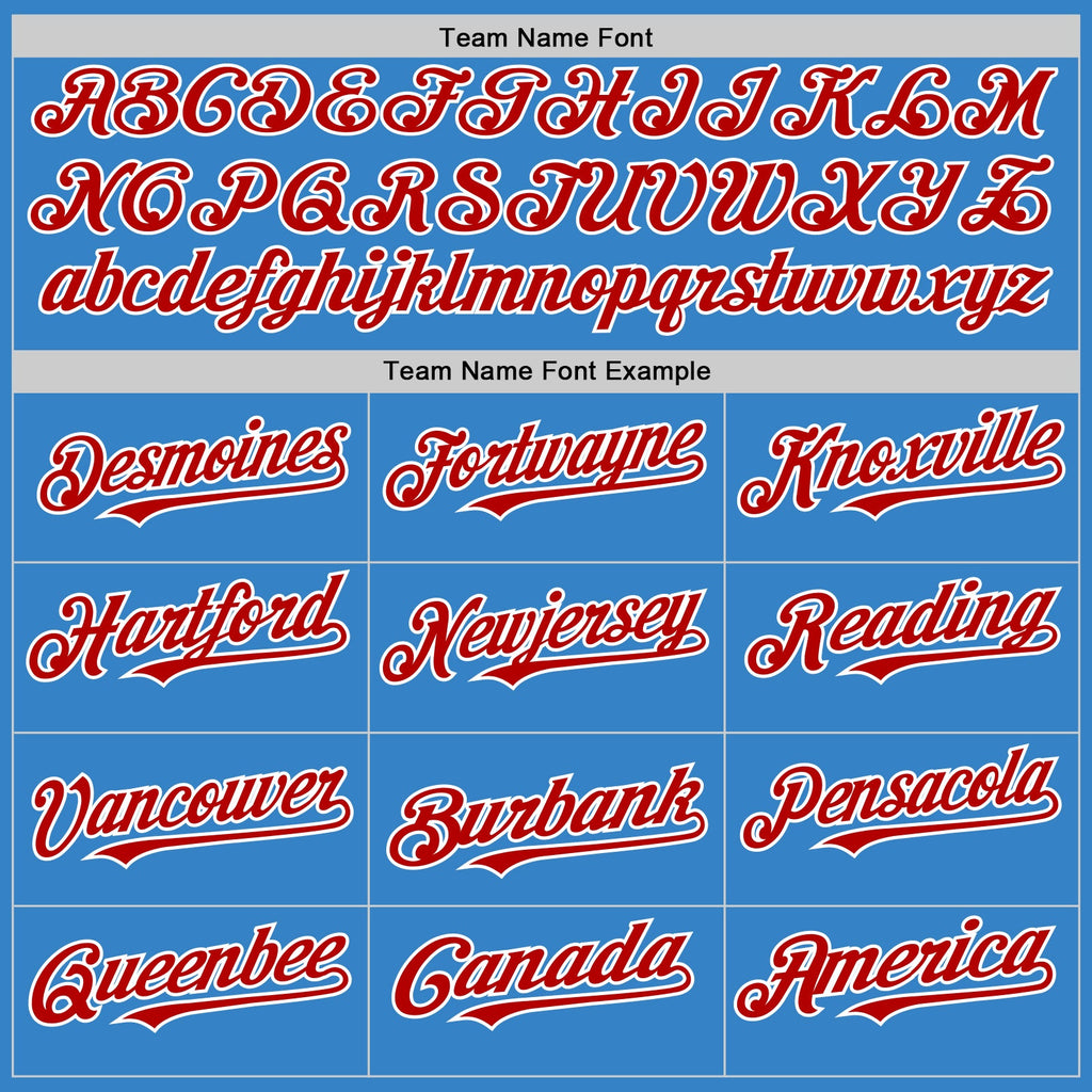 Custom Powder Blue Red-White Authentic Sleeveless Baseball Jersey